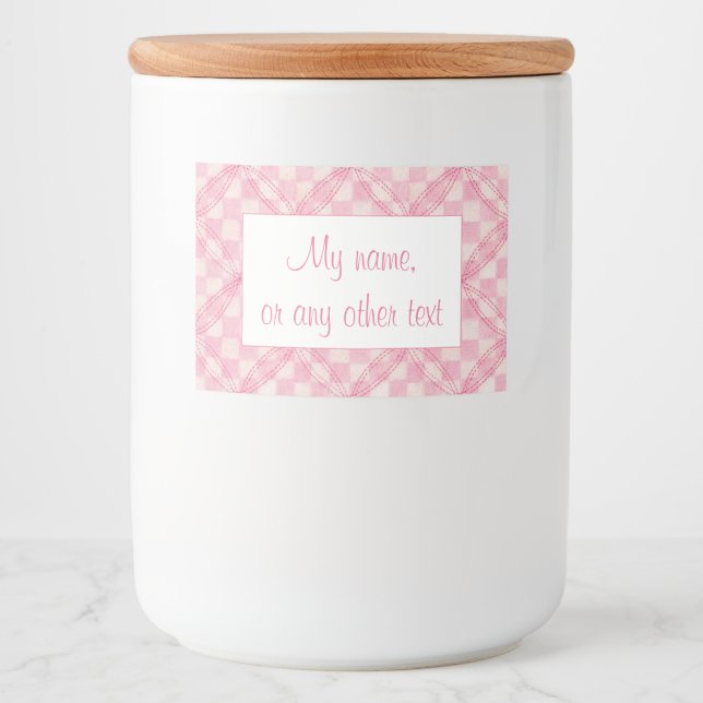 PINK CHECK QUILT 2"x3" Label / Horizontal (Front)