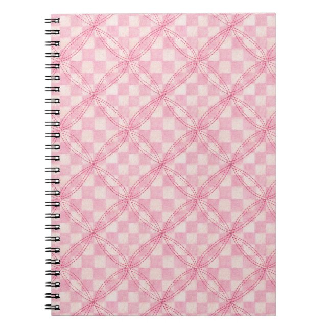 PINK CHECK QUILT 6.5x8.75 Spiral Notebook  (Front)