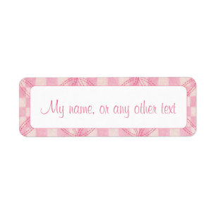 PINK CHECK QUILT .75"x2.25" Labels
