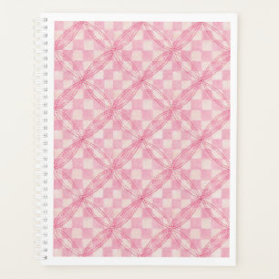PINK CHECK QUILT 8.5x11 Planner Calendar / White
