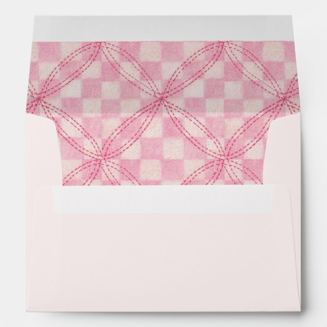 PINK CHECK QUILT A7 Envelope (5x7 Cards) / Blush (Back (Bottom))