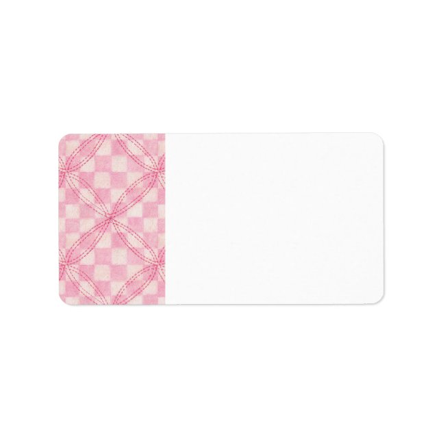 PINK CHECK QUILT Address Labels (Front)