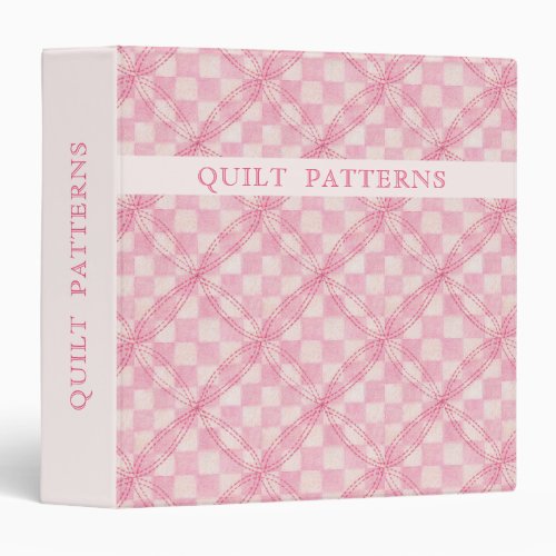 PINK CHECK QUILT Binder  Blush