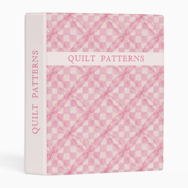 PINK CHECK QUILT Mini Binder / Blush (Front/Spine)