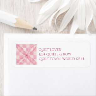 PINK CHECK QUILT Return Address Labels