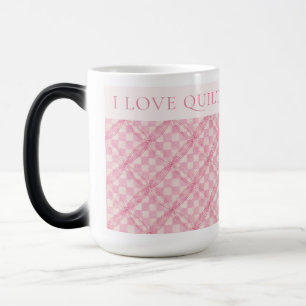 PINK CHECK QUILT Tall Morphing Mug / Blush