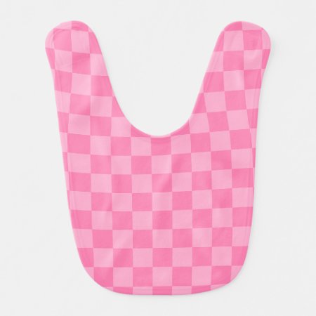 Pink Checked Pattern Baby Bib