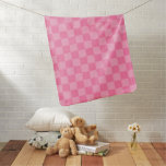 Pink Checked Pattern Baby Blanket at Zazzle