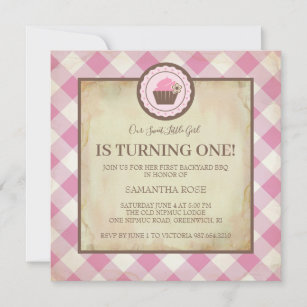 BBQ Girl 1st Birthday Invitations – Swanky Party Box