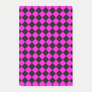Pink Checker Diamond Pattern Post-it Notes