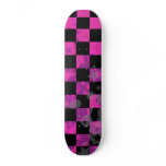 Pink Checker Stars Girls Skateboard Deck