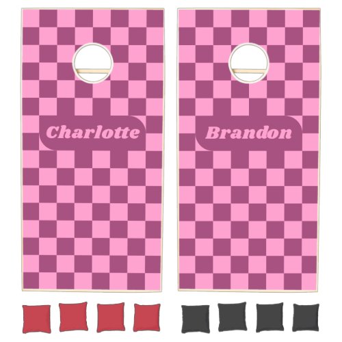 Pink Checker with Names