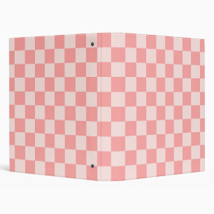 Pink Checkerboard 3 Ring Binder
