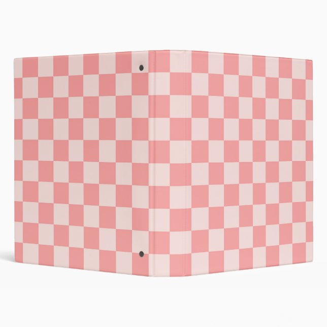 Pink Checkerboard 3 Ring Binder (Background)