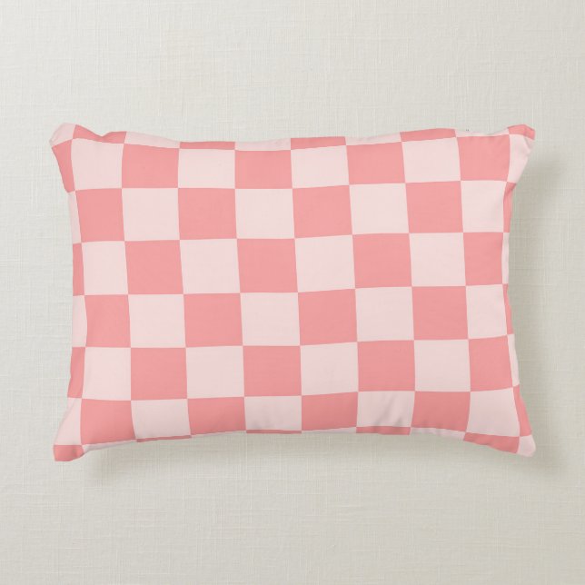 Pink Checkerboard Accent Pillow (Front)