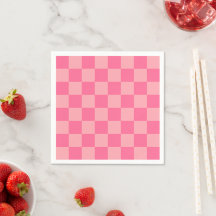 Pink Checkerboard Birthday Napkin | Spooky Cute