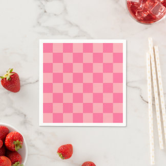 Pink Checkerboard Birthday Napkin | Spooky Cute