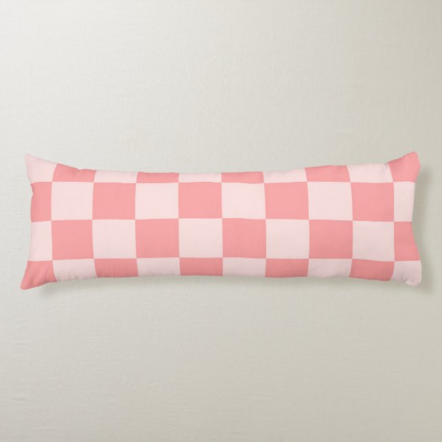Pink Checkerboard Body Pillow (Front)