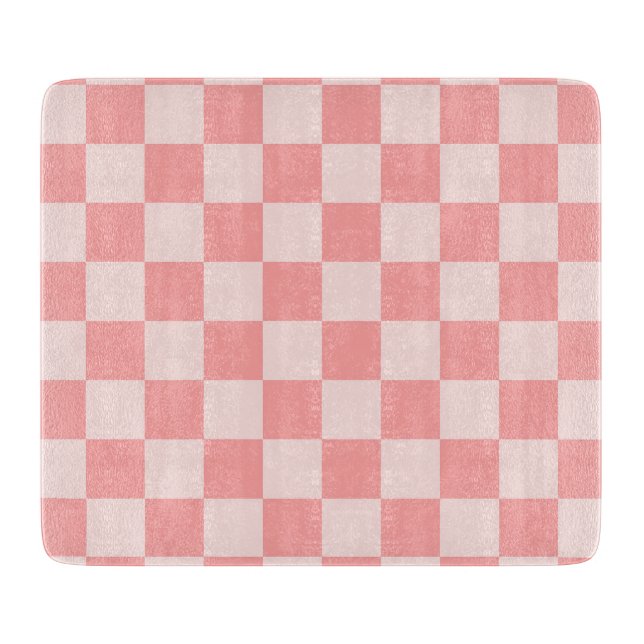 Pink Checkerboard Cutting Board (Front)