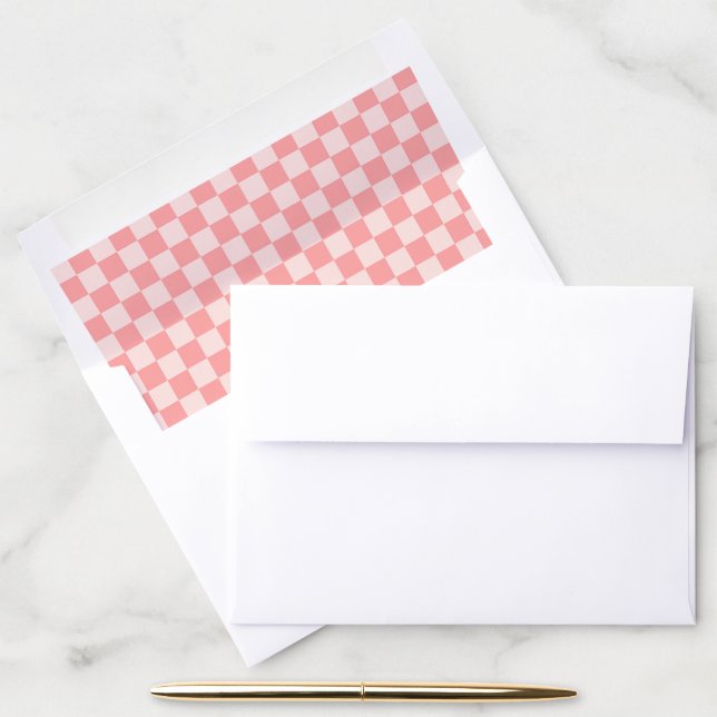 Pink Checkerboard Envelope Liner (Desk)