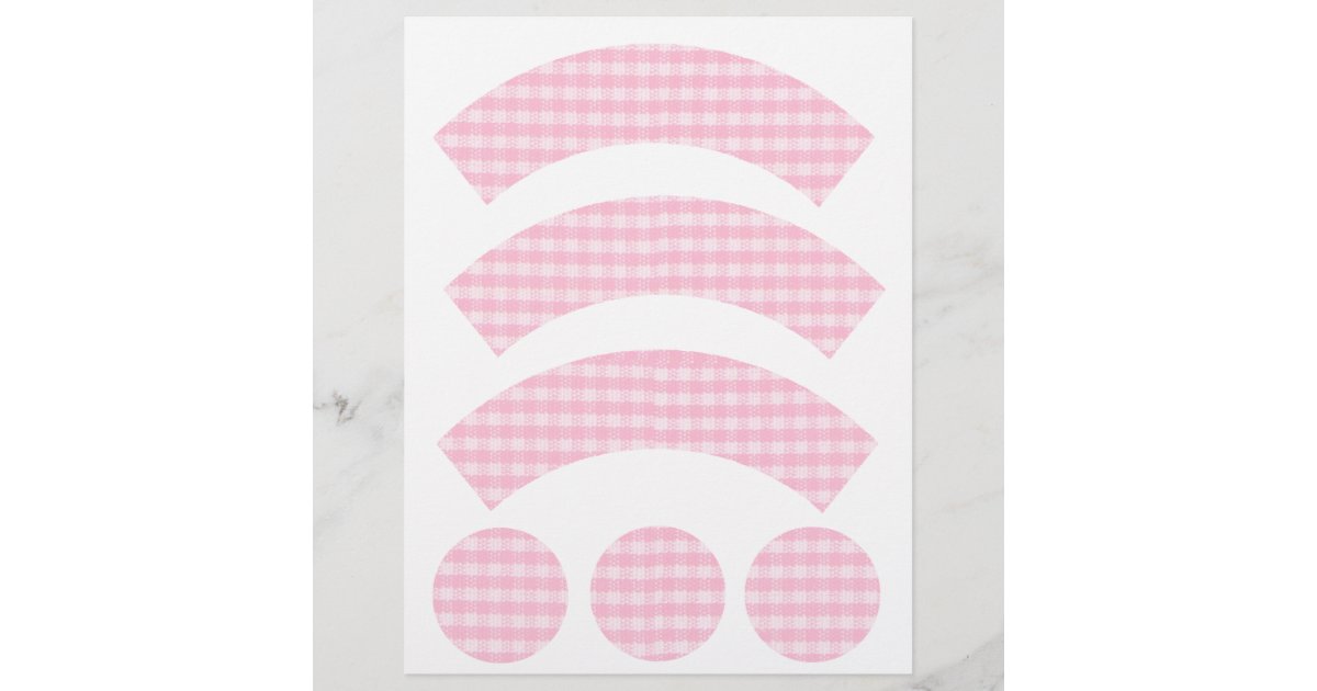 Pink Checkerboard Fabric Cupcake Wrapper Zazzle