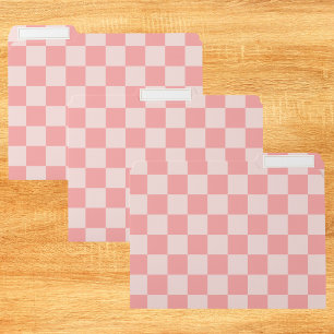 Pink Checkerboard File Folder