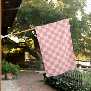 Pink Checkerboard House Flag