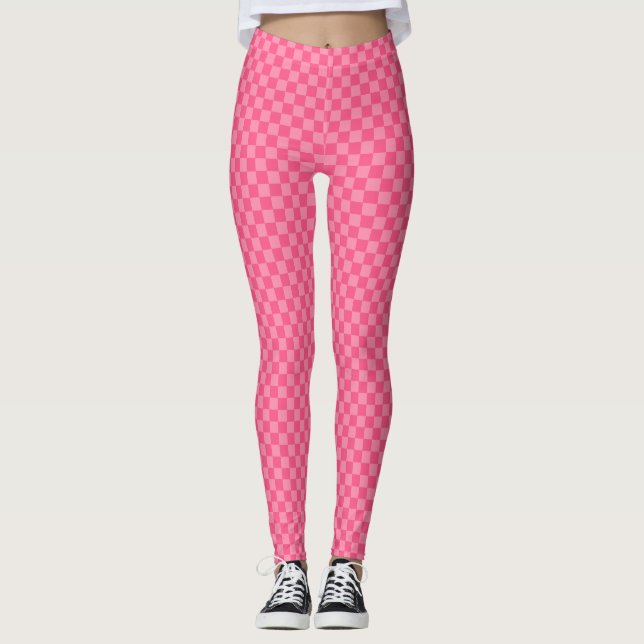 Pink Checkerboard Leggings (Front)
