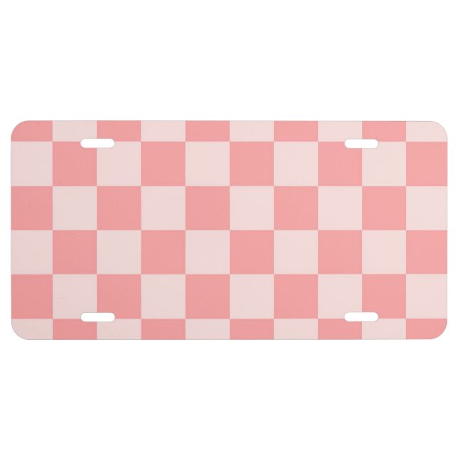 Pink Checkerboard License Plate (Front)