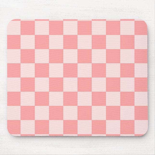 Pink Checkerboard Mouse Pad (Front)