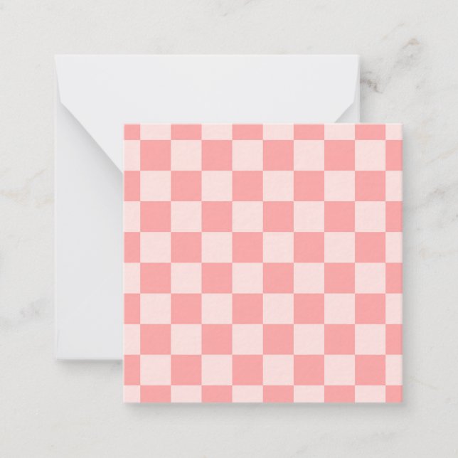 Pink Checkerboard Note Card (Front)