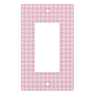 Pink Checkerboard Pattern Light Switch Cover