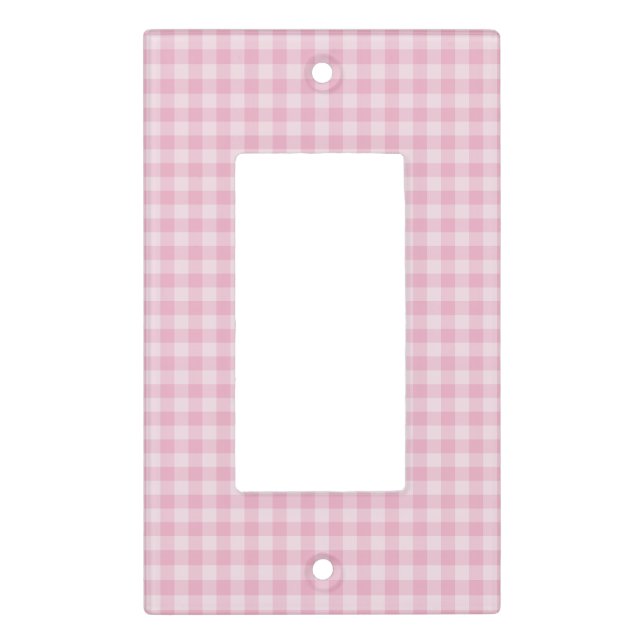 Pink Checkerboard Pattern Light Switch Cover (Front)