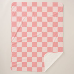 Pink Checkerboard Sherpa Blanket