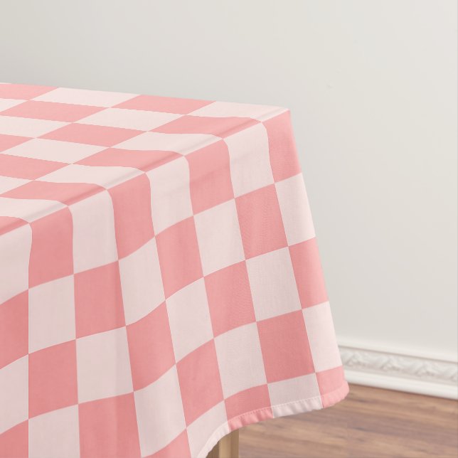 Pink Checkerboard Tablecloth (In Situ)