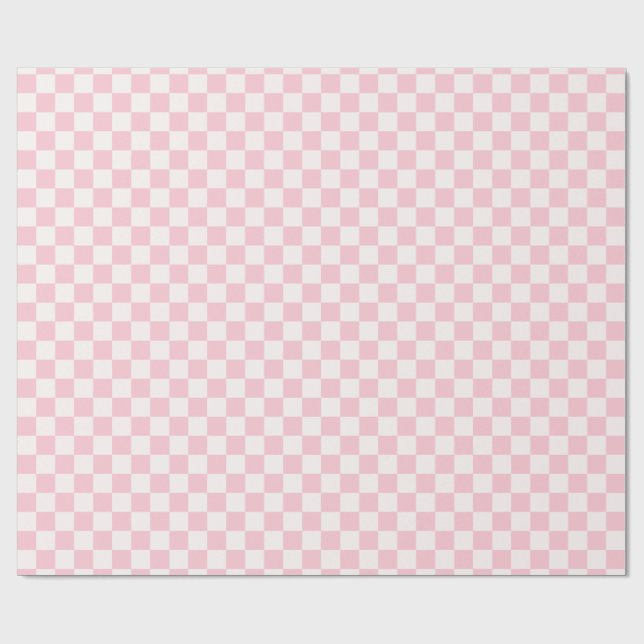 Pink Checkerboard Wrapping Paper (Flat)