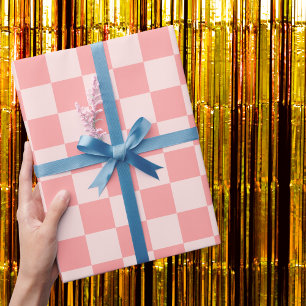 Pink Checkerboard Wrapping Paper