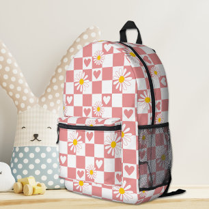 Pink Checkered Backpack