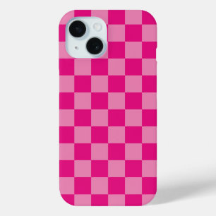 Pink Checkered iPhone 15 Case