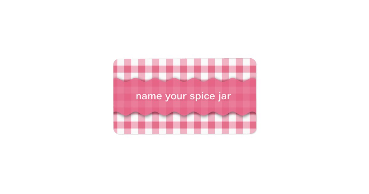 Pink Checkered Design Kitchen Label | Zazzle
