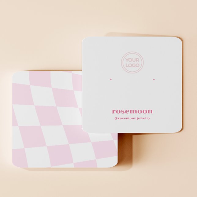 Pink Checkered Earring Display Card (Creator Uploaded)