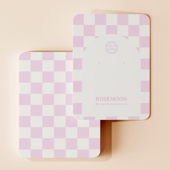 Pink Checkered Earring Display Card (Creator Uploaded)