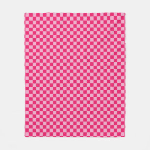 Pink Checkered Fleece Blanket