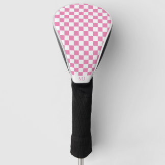 pink checkered monogram golf head cover