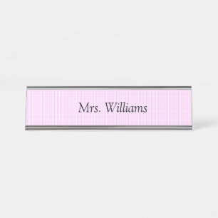 Pink Checkered Name Plate