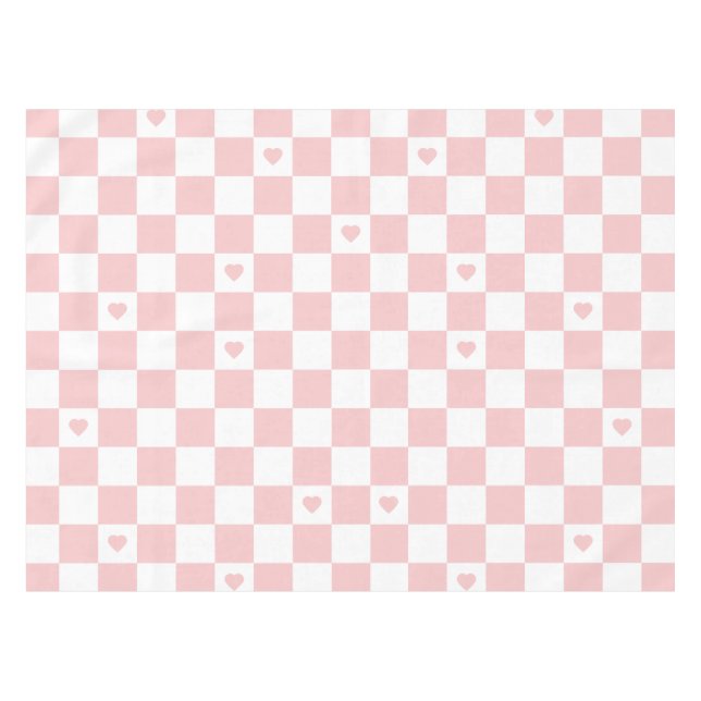 Pink Checkered Pattern Background Tablecloth (Front (Horizontal))