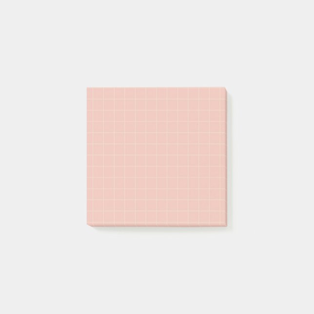 Pink Checkered Pattern Sweet Grid Design Office  Post-it Notes (Front)
