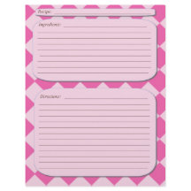 Pink checkered recipe page