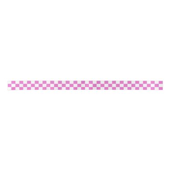Pink Checkered Satin Ribbon by CraftyCrew at Zazzle