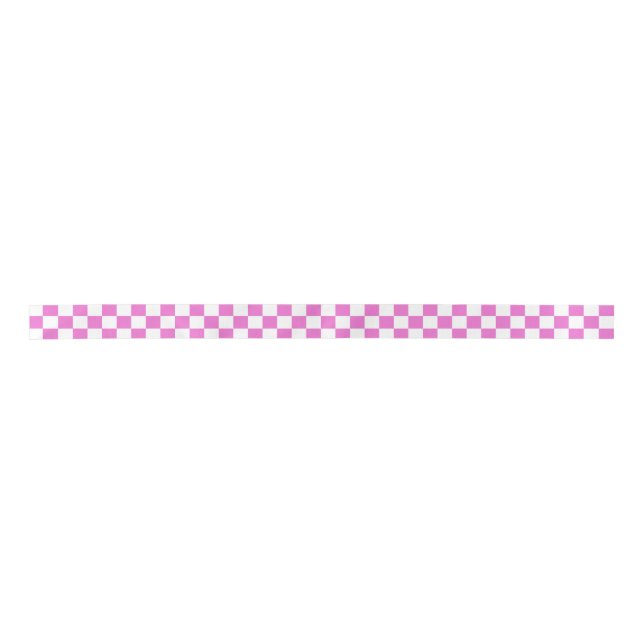 Pink Checkered Satin Ribbon (Front)